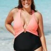 Buy 🧨 Cupshe Sunset Color Block Plus Size One Piece 🩱 Swimsuit 🧨