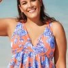 Best reviews of 🔔 Cupshe Fantasy Flower Peplum Plus Size Tankini Top 🔥