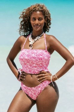 Best deal 💯 Cupshe Abigayle Jacquard Drawstring Side Halter Tankini ✨