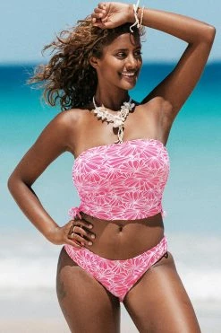 Best deal 💯 Cupshe Abigayle Jacquard Drawstring Side Halter Tankini ✨ -Cupshe Online Shop ASF0318EA 3