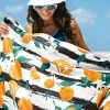 Wholesale 🎁 Cupshe Wilshire Orange And Striped Beach Blanket 🛒