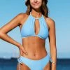 Coupon 🌟 Cupshe Joyful Retro Tunneled Keyhole High Neck and Hipster 👙 Bikini Set 🔥