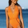 Deals 🎉 Cupshe Retro Rib Surplice Sash Belt One Piece 🩱 Swimsuit 👏
