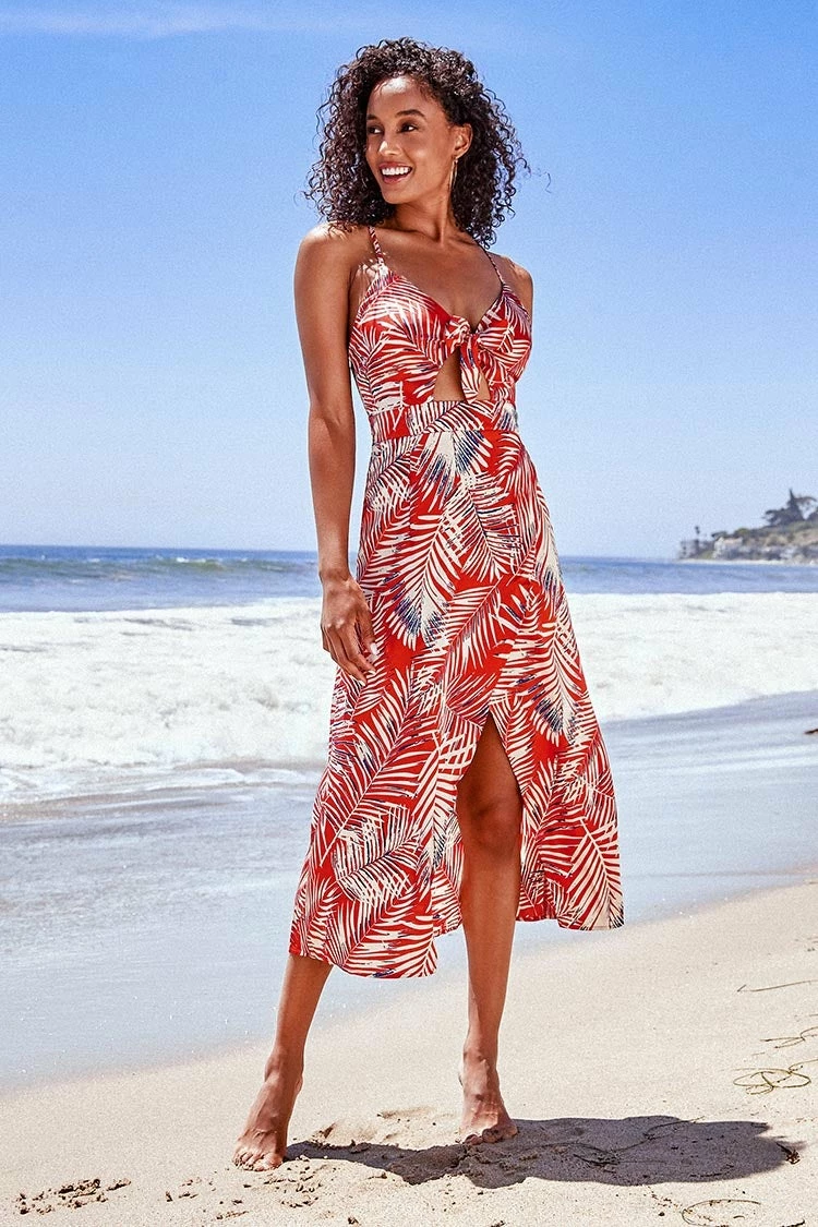 Discount 🔥 Cupshe Reagan Tropical Knotted 👗 Dress 🧨 1 Discount 🔥 Cupshe Reagan Tropical Knotted 👗 Dress 🧨
