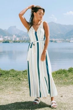 Cheap π€© Cupshe Addilyn Striped Wrap Tie Waist π Dress π