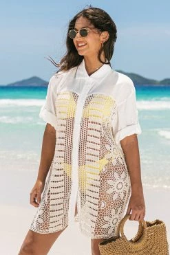 Best Pirce 🔥 Cupshe Katelynn Crochet Button-up Shirt Kimono 🤩