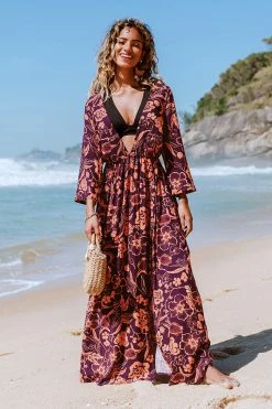 Deals ⌛ Cupshe Sally Floral Plunge Maxi 👗 Dress ❤️