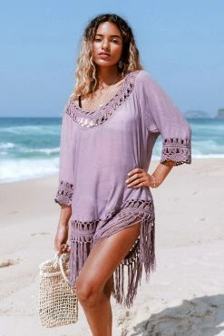 New 🤩 Cupshe Sadie Crochet Fringe Half Sleeve Cover Up 🎁