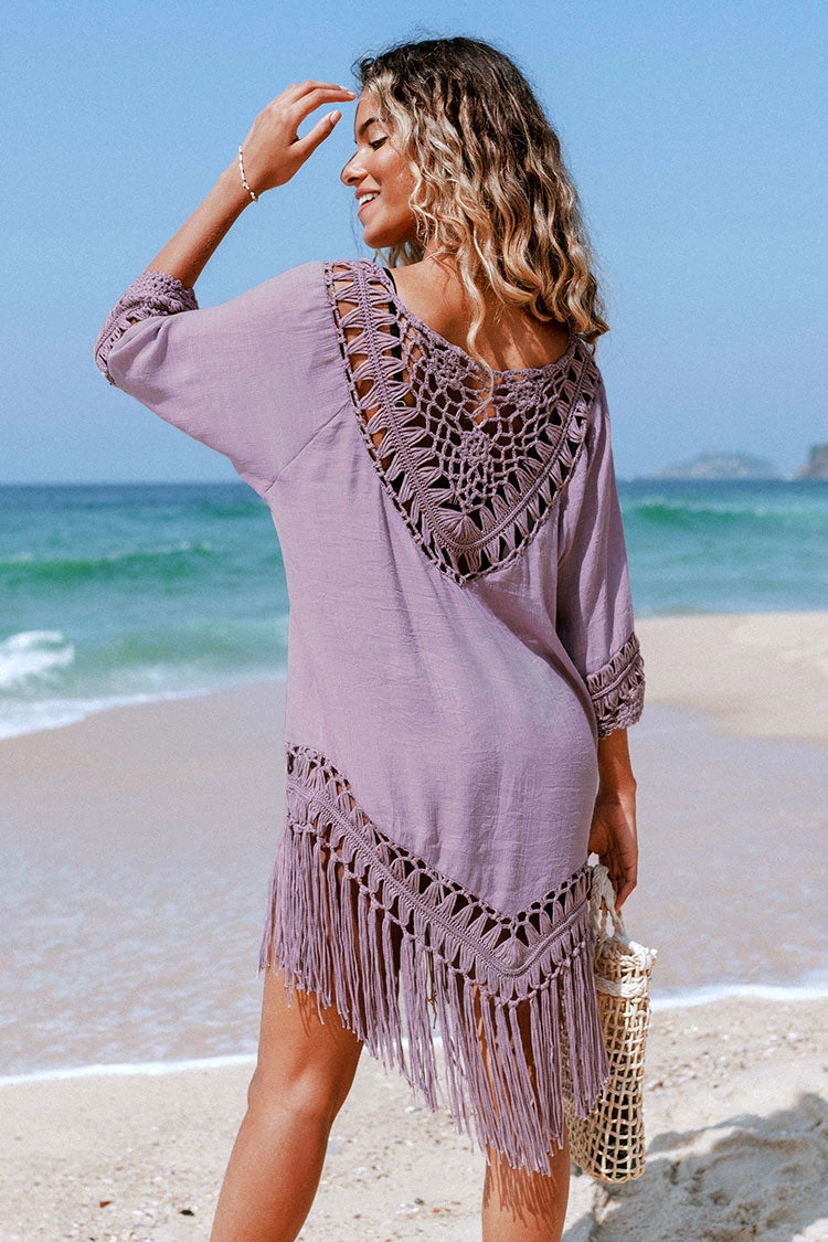New 🤩 Cupshe Sadie Crochet Fringe Half Sleeve Cover Up 🎁 2 New 🤩 Cupshe Sadie Crochet Fringe Half Sleeve Cover Up 🎁 - Image 2