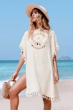 Best Sale 🤩 Cupshe Dominique Crochet Tassel Trim Cover Up 🔥