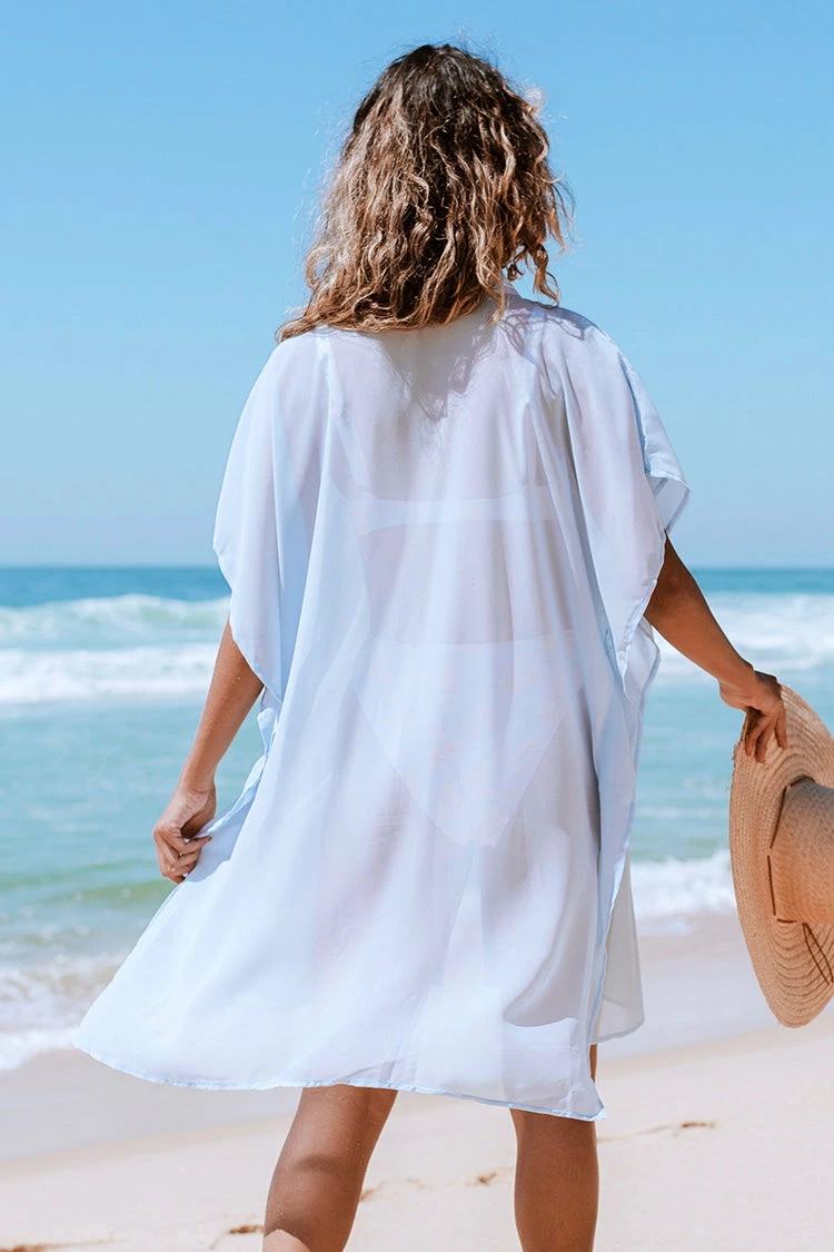 Cheap 🤩 Cupshe Ashtyn Blue Sheer Button-up Shirt Kimono 🛒 2 Cheap 🤩 Cupshe Ashtyn Blue Sheer Button-up Shirt Kimono 🛒 - Image 2