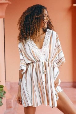 Top 10 🛒 Cupshe Amirah Striped Crochet Trim Cover Up 👏