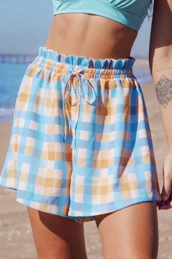 Best Sale ❤️ Cupshe Janae Plaid Elastic Waist Shorts ✔️
