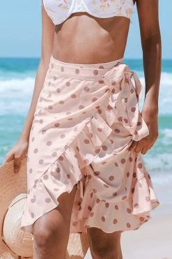 New 🔔 Cupshe Annette Polka Dot Ruffle Tie Side Beach Skirt 🎁