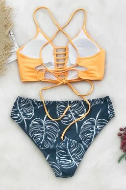 Best deal ✔️ CUPSHE Yellow and Leaves Print 👙 Bikini ⌛ -Cupshe Online Shop IMG 0735