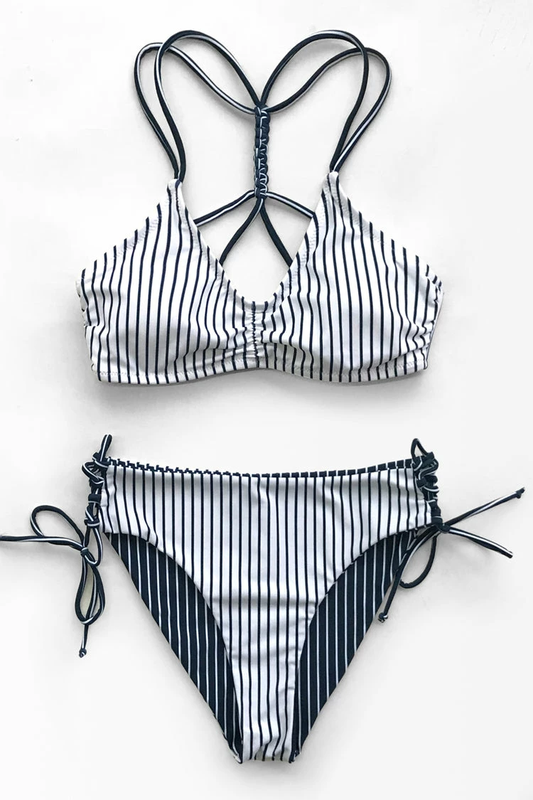 Wholesale π CUPSHE Navy And White Stripe Strappy Lace-Up π Bikini β¨ 5 Wholesale π CUPSHE Navy And White Stripe Strappy Lace-Up π Bikini β¨ - Image 5
