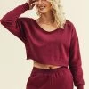 Best deal 👏 Cupshe Love Potion Off-shoulder Crop Long Sleeve Sweatshirt 🎉