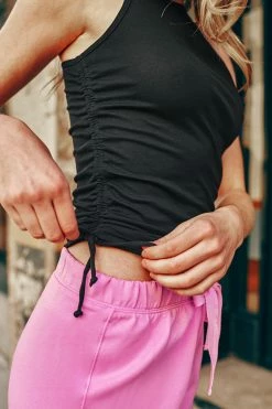 Buy π Cupshe Essentials Black Round Neck Ruched Sleeveless Sweatshirt β 9 Buy π Cupshe Essentials Black Round Neck Ruched Sleeveless Sweatshirt β -Cupshe Online Shop JSN0043BB 4