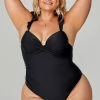 Buy 🔥 Cupshe Serena Black Ruffle Plus Size One Piece 🩱 Swimsuit 🔔