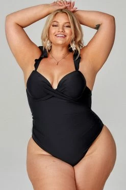 Buy π₯ Cupshe Serena Black Ruffle Plus Size One Piece π©± Swimsuit π