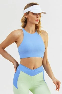 Deals ⭐ Cupshe Paradise Point Blue Criss Cross Sports Bra 🧨
