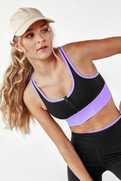 Best Pirce 🤩 Cupshe Sunshine Side U-neck Front Zipper Crop Sports Bra 🔥