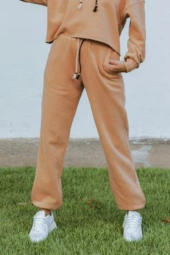 Deals 👍 Cupshe Tangerine High Elastic Tie Waist Carrot Sweatpants 😀