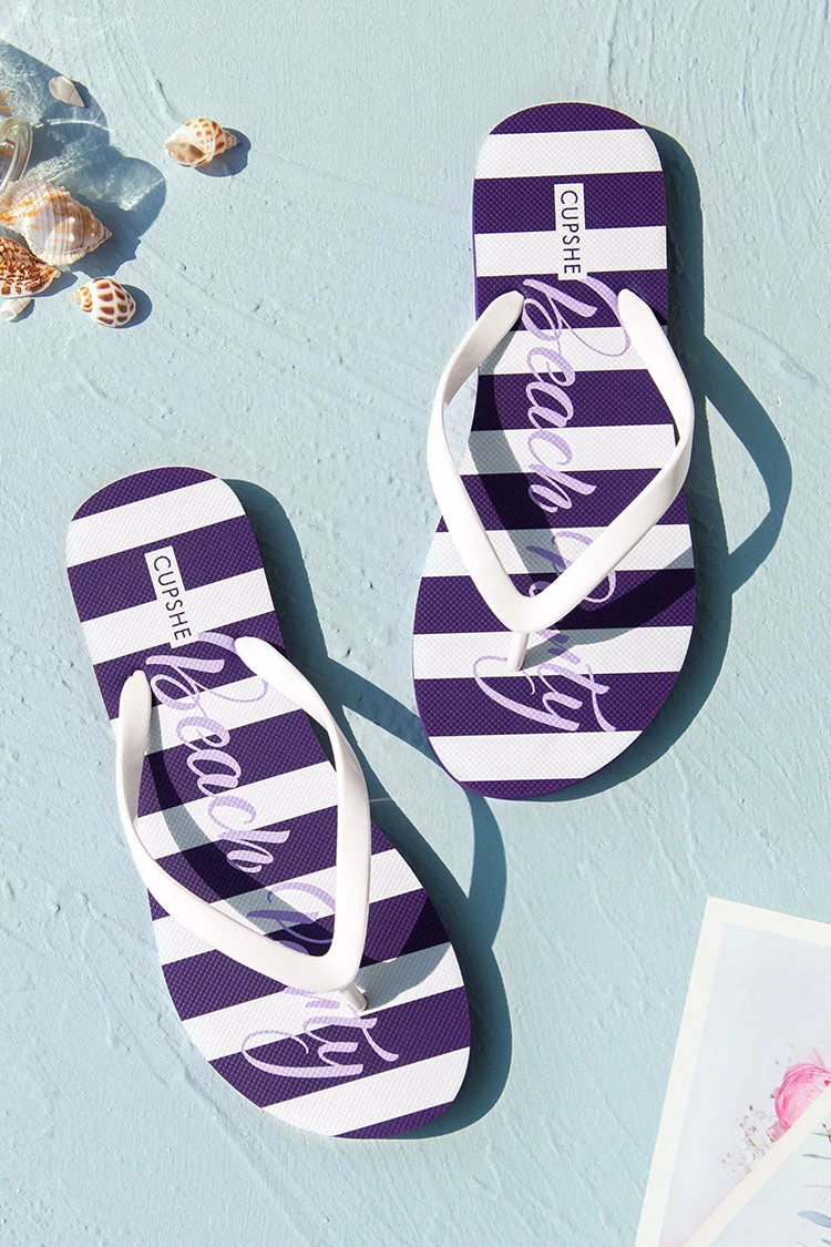 Buy π Cupshe Long Island Striped Flip Flops π 1 Buy π Cupshe Long Island Striped Flip Flops π