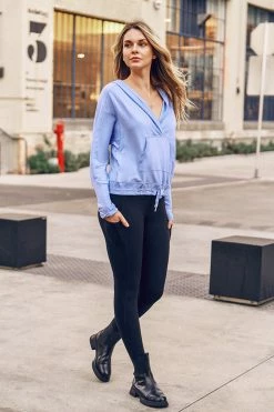 Cheapest 🎁 Cupshe Private Jet Light Blue Long Sleeve Drawstring Hoodie 🎉 9 Cheapest 🎁 Cupshe Private Jet Light Blue Long Sleeve Drawstring Hoodie 🎉 -Cupshe Online Shop WSN0017LB 3