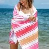 Best Sale 🎁 Cupshe Raspberry Creamsicle Striped Beach Blanket ✔️