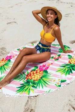 Top 10 💯 Cupshe Floral and Pineapple Round Beach Blanket 🔥