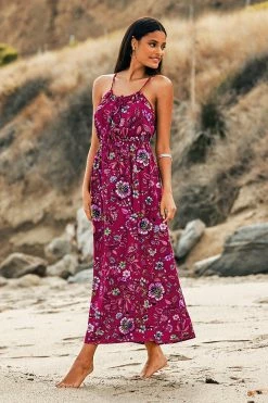 Promo ⌛ Cupshe Vivian Floral Sleeveless Elastic Waist 👗 Dress 🔥